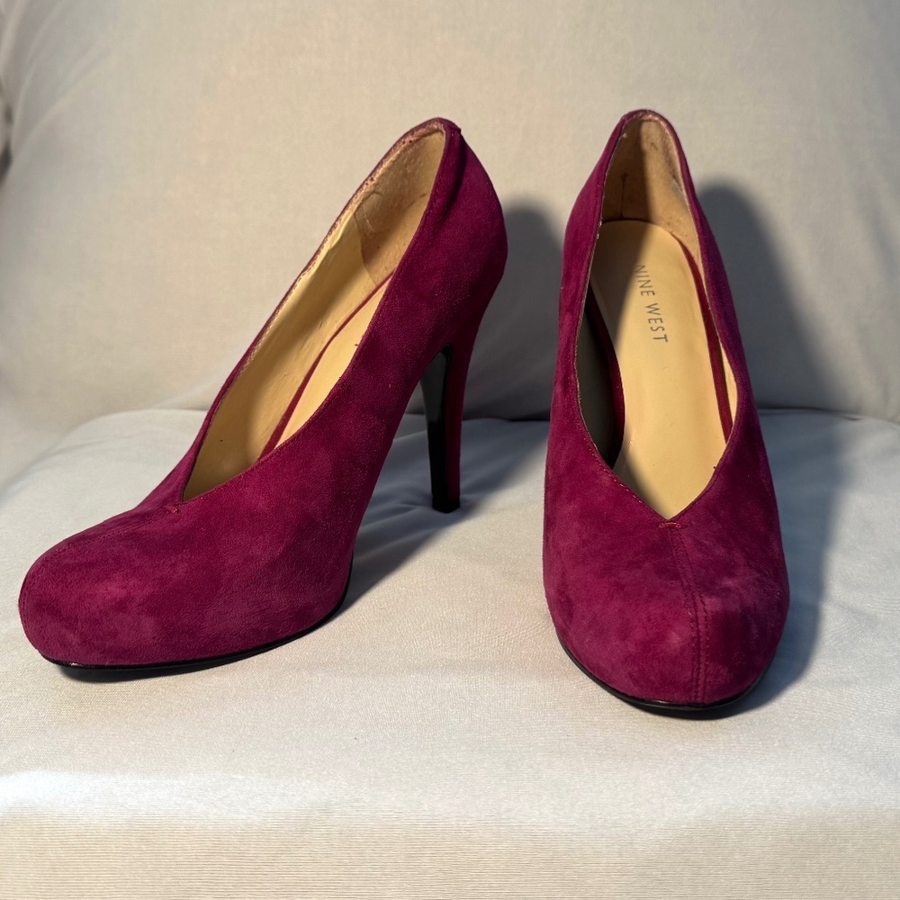 Suede Nine West Hidden Platform Stilettos
